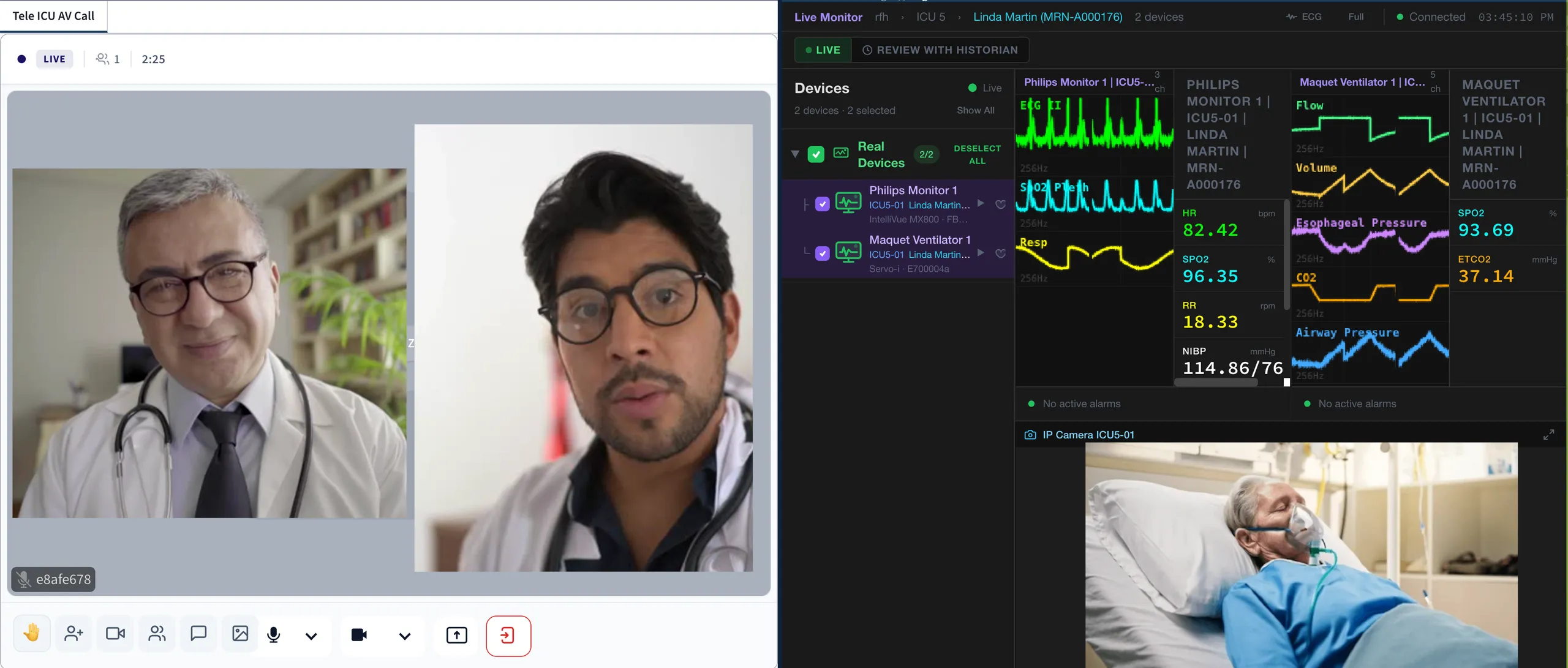 zMed tele-ICU command centre — patient tiles across multiple hospitals